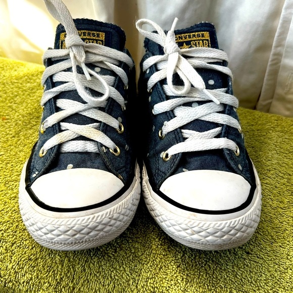 Converse All Star‎ Chuck Taylor Blue W/ White Polka Dots Low Top Youth Sz 2.5 - Picture 3 of 5